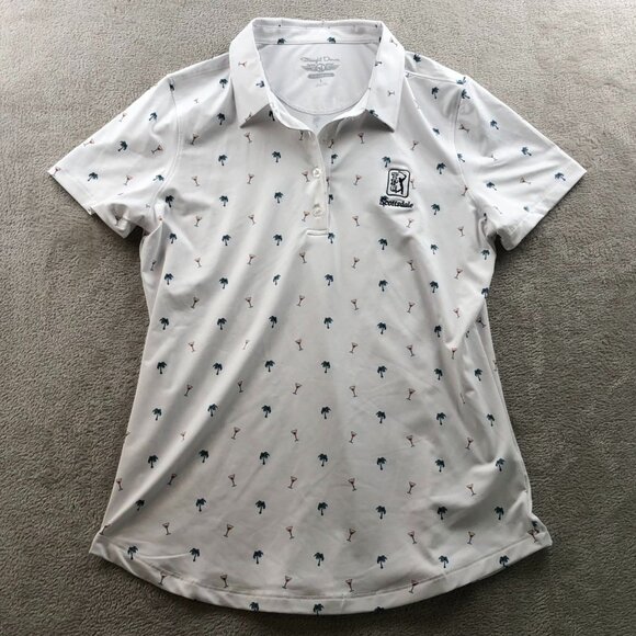 Straight Down Performance Polo Shirt Mend Large Short Sleeve Casual Whilte - Picture 9 of 10